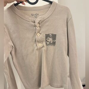 Brandy Melville Cream Long Sleeve Henley